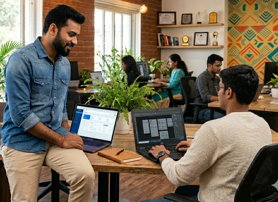 Webech Software Labs team working on website development projects in Nashik office